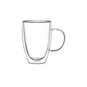 Set 2 pahare cu perete dublu și mâner Cafea/Ceai Hera 350 ml